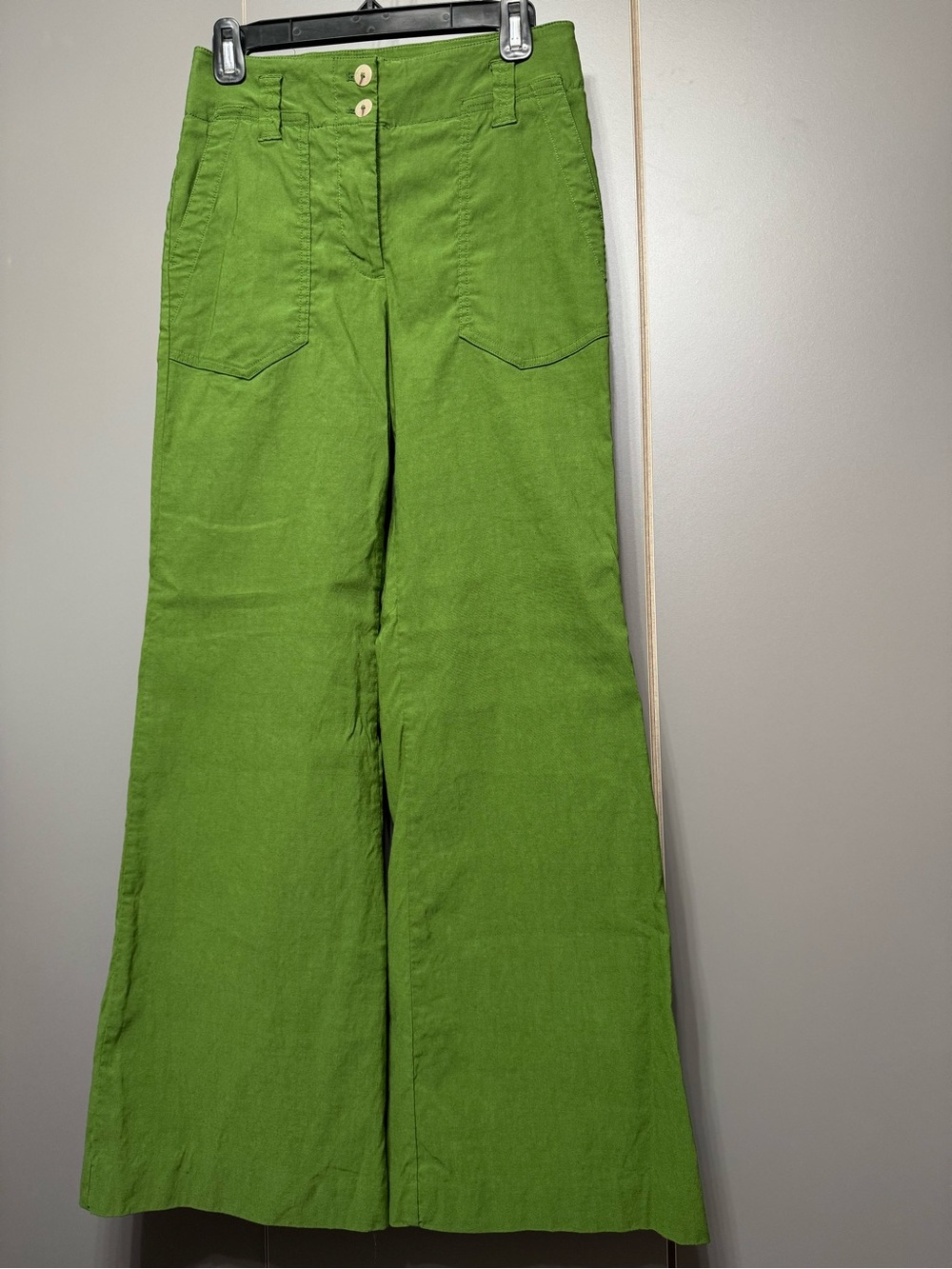 Anthropologie Kelly Green Wide-Leg High-Rise Pants